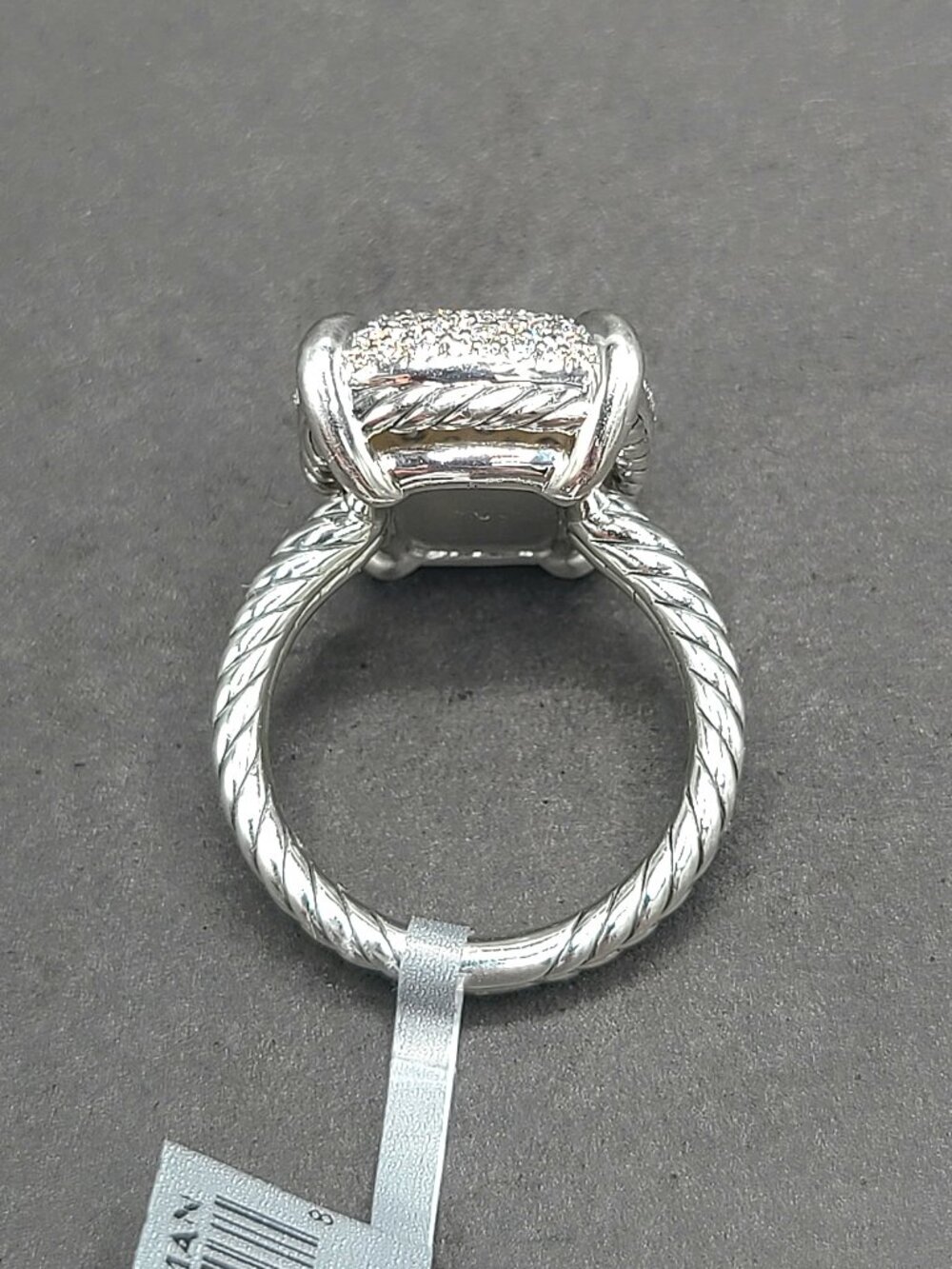 NWT David Yurman Chatelaine Elongated Ring in Sterling Silver w/ Diamonds - Sz 7 - Picture 9 of 12
